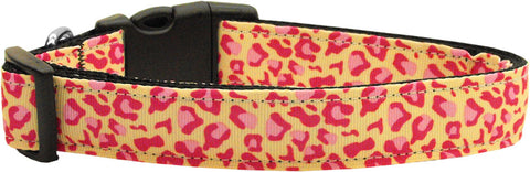 Tan And Pink Leopard Nylon Cat Collar