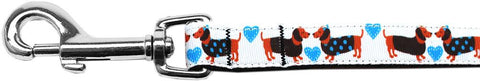 Doxie Love Nylon Ribbon Pet Leash 5-8 inch wide 4Ft Lsh