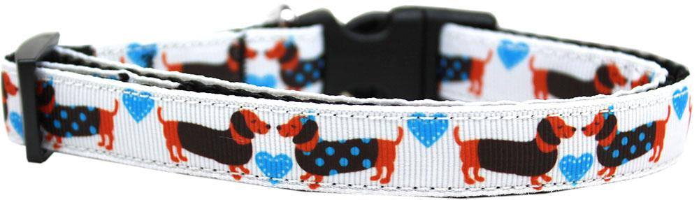 Doxie Love Nylon Ribbon Dog Collar Medium Narrow