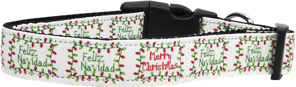 Feliz Navidad Nylon Dog Collars Large