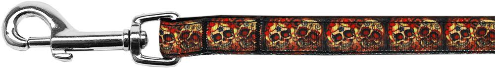 Skull Crossed Lovers Nylon Ribbon Pet Leash 5-8 inch wide 4Ft Lsh