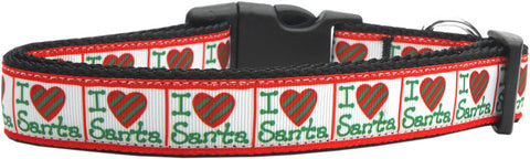 I Heart Santa Nylon Dog Collar Medium Narrow