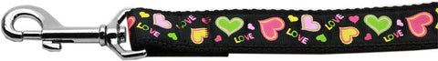 Neon Love Nylon Dog Leash 4 Foot Leash