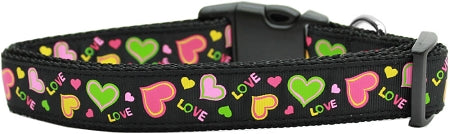 Neon Love Nylon Dog Collar Xl