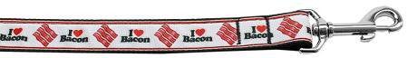 I Love Bacon Nylon Dog Leash 4 Foot