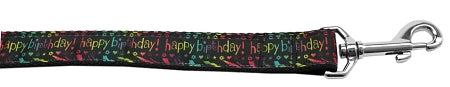 Happy Birthday Nylon Dog Leash 3-8 Inch Wide 4ft Long