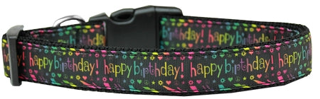 Happy Birthday Nylon Dog Collar Sm