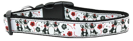 French Love Nylon Dog Collar Medium Narrow