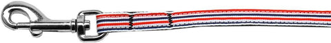 Patriotic Stripes Nylon Ribbon Pet Leash 3-8 inch wide 6Ft Lsh