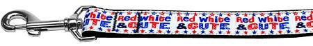 Red, White, and Cute! Nylon Dog Leash 6 Foot