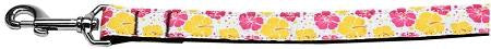 Pink and Yellow Hibiscus Flower Nylon Dog Leash 6 Foot