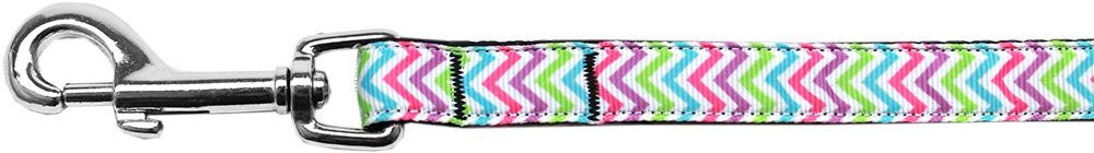 Summer Chevrons Nylon Ribbon Pet Leash 5-8 inch wide 4Ft Lsh