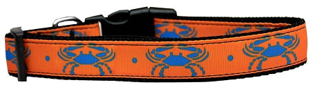 Blue Crabs Nylon Dog Collar Xs