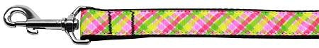 Lemondrop Plaid Nylon Dog Leash 4 Foot