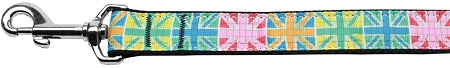 Multi-color Uk Flag Nylon Dog Leash 3-8 Inch Wide 6ft Long