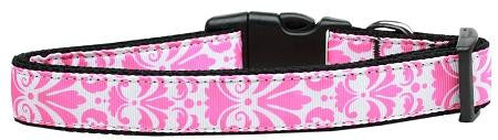 Damask Nylon Dog Collar Large Light Pink