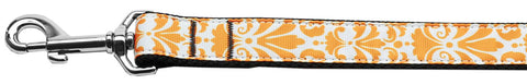 Damask Orange Nylon Dog Leash 3-8 Inch Wide 6ft Long