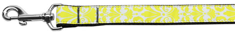 Damask Yellow Nylon Dog Leash 5-8 Inch Wide 6ft Long