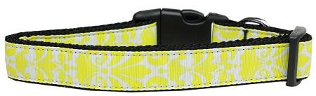 Damask Nylon Dog Collar Large Yellow