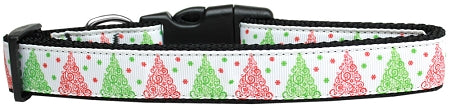 Fancy Schmancy Christmas Tree Nylon Dog Collar Medium Narrow