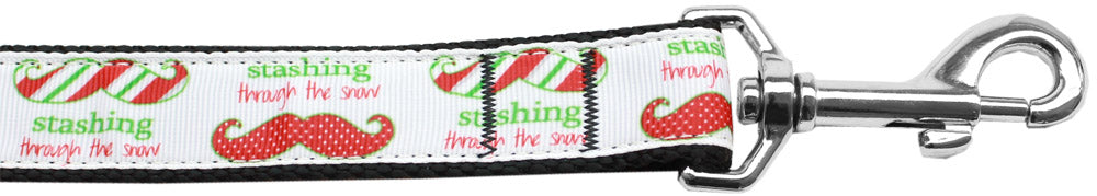 Stashing Through The Snow Nylon Dog Leash 3-8 Inch Wide 4ft Long