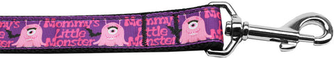 Mommy's Little Monster Nylon Dog Leash 3-8 Inch Wide 4ft Long