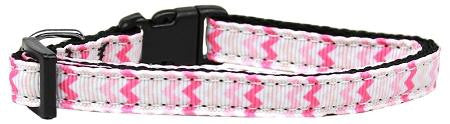 Sweet Chevrons Nylon Dog Collar Cat Safety