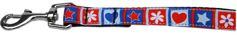 Stars and Hearts Nylon Pet Leash 3-8in by 4ft