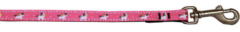 Pink Unicorn Nylon Pet Leash 3-8in By 4ft