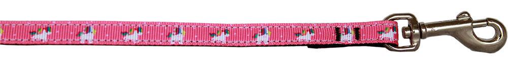 Pink Unicorn Nylon Pet Leash 3-8in By 6ft