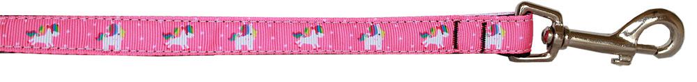 Pink Unicorn Nylon Pet Leash 5-8in By 4ft