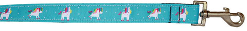 Blue Unicorn Nylon Pet Leash 1in By 6ft