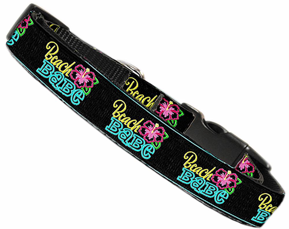 Beach Babe Nylon Dog Collar Md Narrow