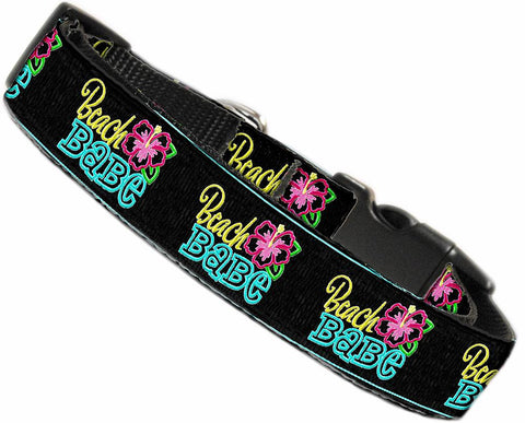 Beach Babe Nylon Dog Collar Md