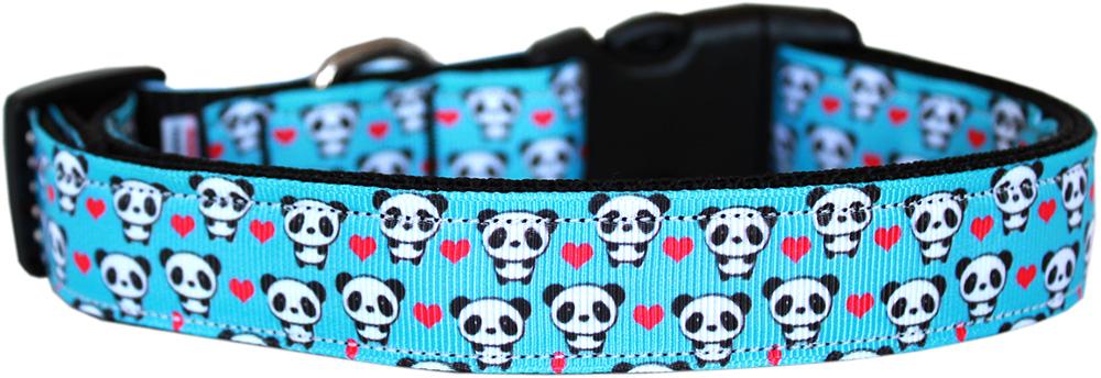 Panda Love Nylon Dog Collar Lg