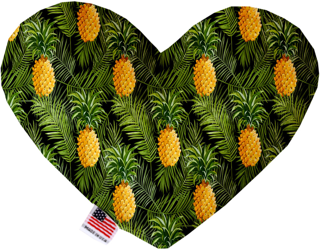 Pineapples In Paradise 6 Inch Canvas Heart Dog Toy