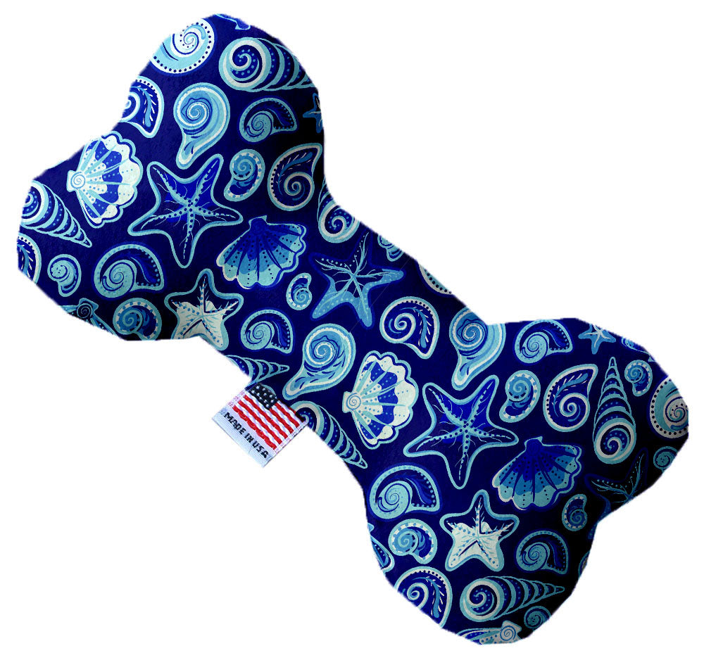 Blue Seashells 6 Inch Canvas Bone Dog Toy