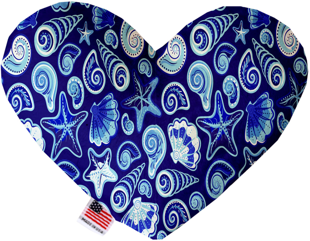 Blue Seashells 6 Inch Canvas Heart Dog Toy