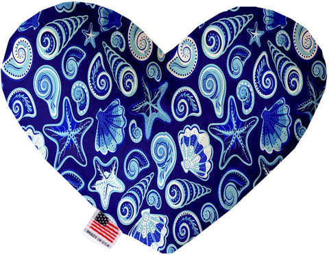 Blue Seashells 8 Inch Canvas Heart Dog Toy