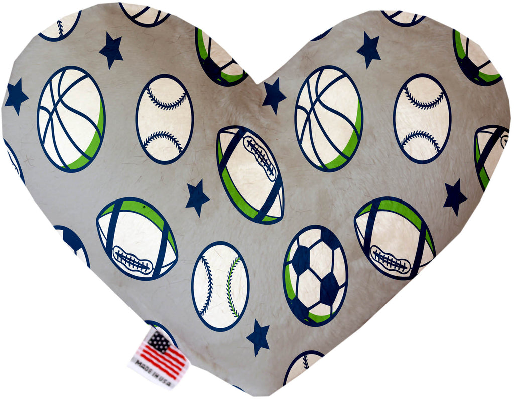 Sports And Stars 6 Inch Canvas Heart Dog Toy