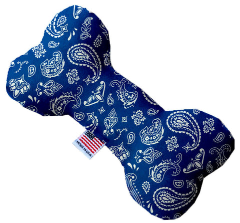 Blue Western 10 Inch Canvas Bone Dog Toy