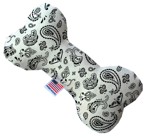 White Western 6 Inch Canvas Bone Dog Toy