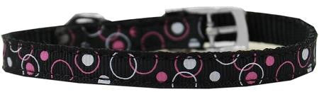 Retro Nylon Dog Collar with classic buckle 3-8" Black Size 14