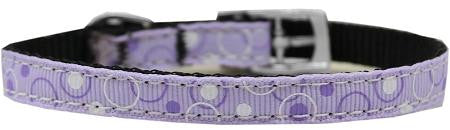 Retro Nylon Dog Collar with classic buckle 3-8" Lavender Size 10