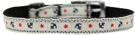 Anchors Nylon Dog Collar with classic buckle 3-8" White Size 12