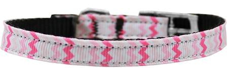 Sweet Chevrons Nylon Dog Collar with classic buckle 3-8" Size 14