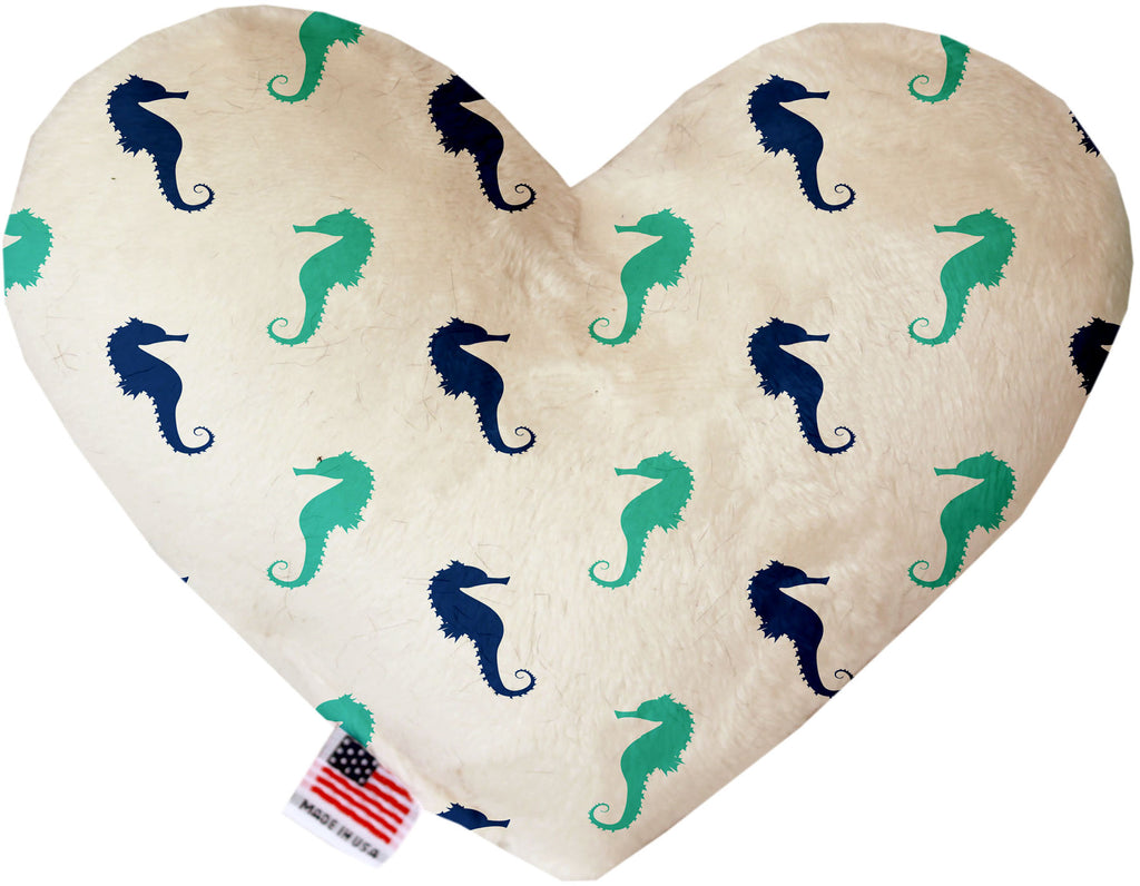 Seahorses 8 Inch Canvas Heart Dog Toy