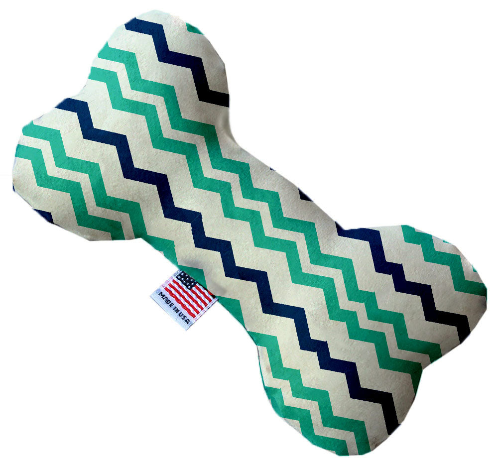 Aquatic Chevron 10 Inch Canvas Bone Dog Toy