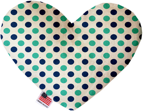 Aquatic Dots 6 Inch Canvas Heart Dog Toy