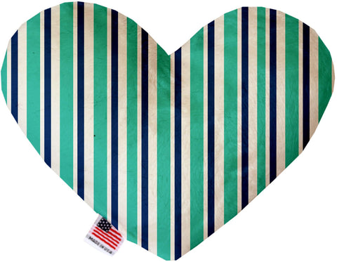 Aquatic Stripes 6 Inch Heart Dog Toy